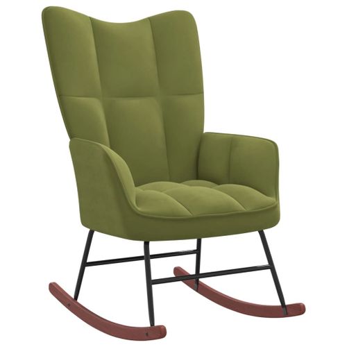 Vidaxl Chaise À Bascule Vert Clair Velours