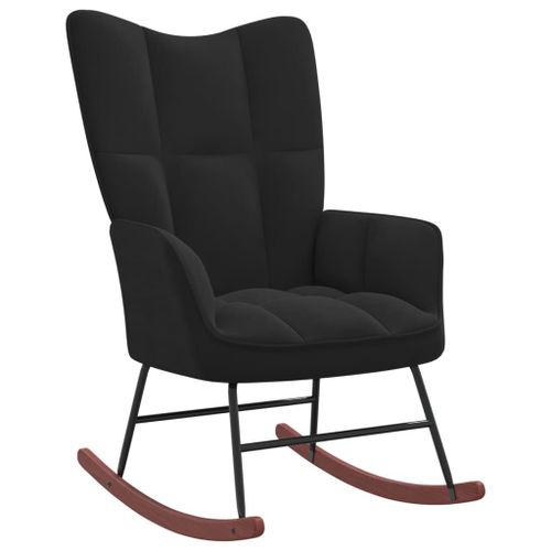 Vidaxl Chaise À Bascule Noir Velours