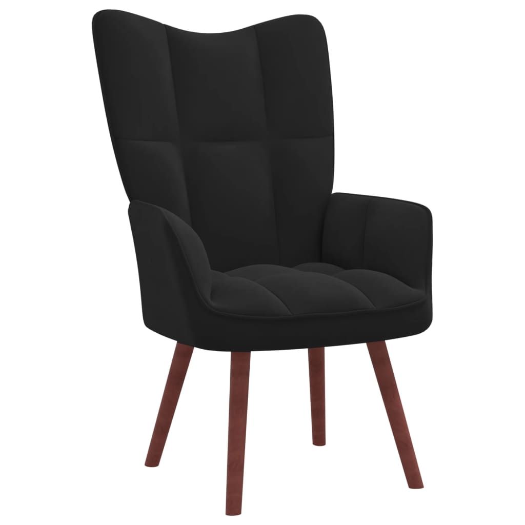 Vidaxl Chaise De Relaxation Noir Velours