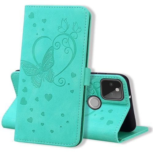 Coque Google Pixel 5a 5g, Coque Portefeuille Google Pixel 5a 5g, Protection Etui Housse Premium En Cuir Pu [Porte Carte] Couverture Du Livre Pour Google Pixel 5a 5g 6.34"", Vert