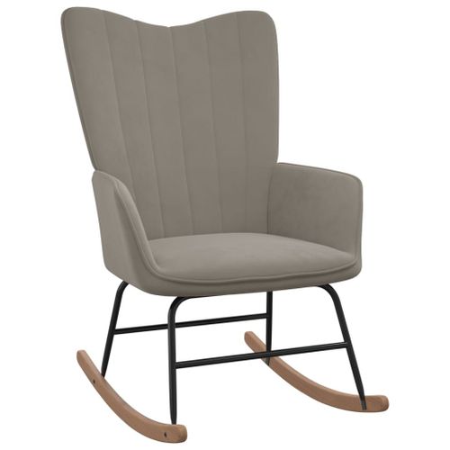 Vidaxl Chaise À Bascule Gris Clair Velours