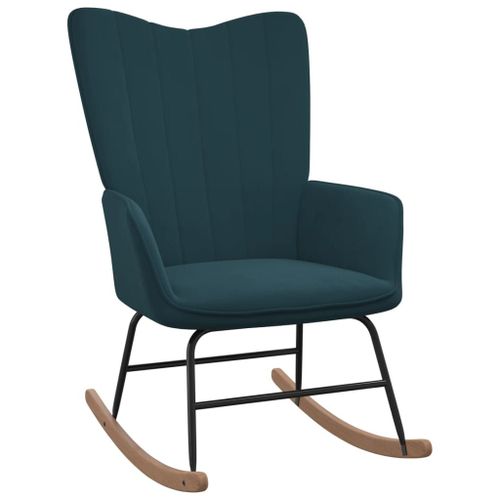 Vidaxl Chaise À Bascule Bleu Velours