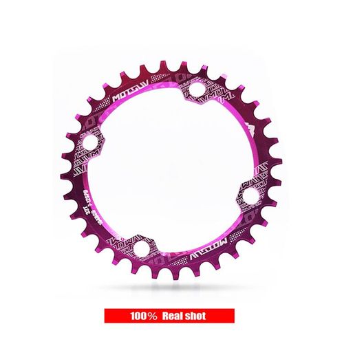 32t - Violet - Anneau De Chaîne De Vélo De Montagne, Étroit, Large, Simple, Joint Avec 4 Pièces, Pignon, Boulons, Couronne, 104 Bcd