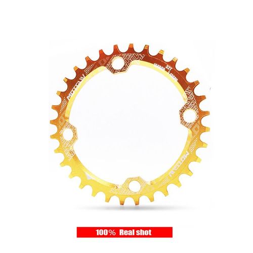 38t - Or - Anneau De Chaîne De Vélo De Montagne, Étroit, Large, Simple, Joint Avec 4 Pièces, Pignon, Boulons, Couronne, 104 Bcd