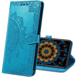Coque Xiaomi Redmi 5 Plus, Mandala Emboss [Stand Support] [Porte-Cartes De Cr¿¿Dit] [Fermeture Magn¿¿Tique] Portefeuille ¿¿Tui Housse Coque Pour Xiaomi Redmi 5 Plus. Sd Mandala Blue