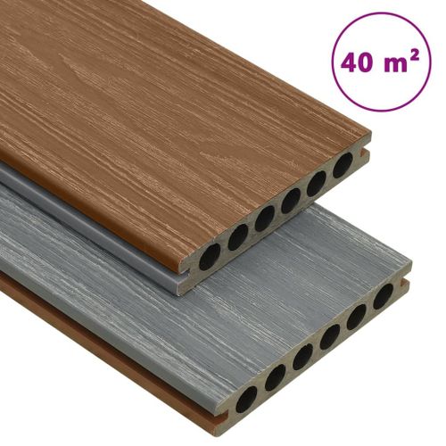 Vidaxl Panneaux De Terrasse Et Accessoires Wpc Marron/Gris 40 M² 4 M