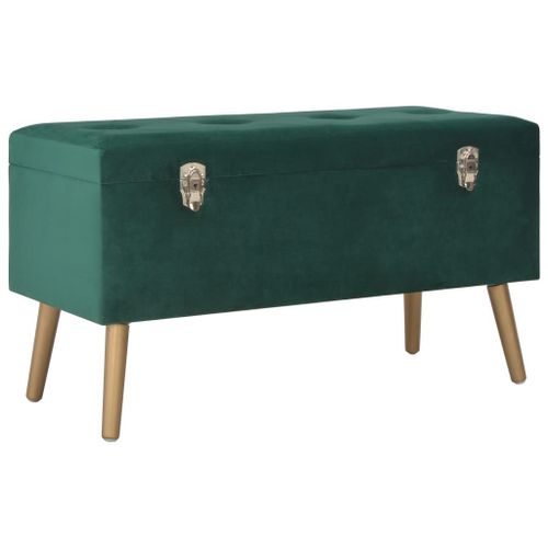 Vidaxl Banc Avec Compartiment De Rangement 80 Cm Vert Velours