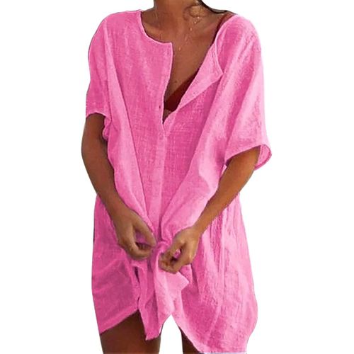 Robes De Plage Pour Femme Bikini Cover Up Avec Chemisier D'¿¿T¿¿ ¿¿ Col En V Avec Chemise De Plage R¿¿Glable Pareos Pour Femme