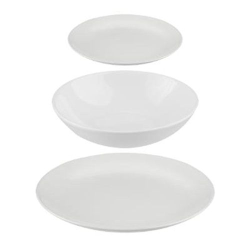 Service De Table 18 Pièces "Colorama" 26cm Blanc
