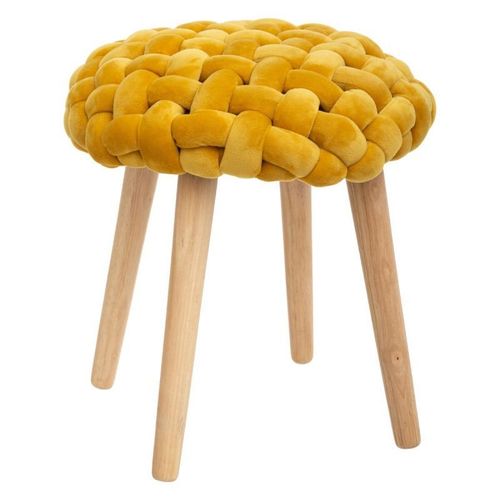 Tabouret Design "Tricot" 43cm Moutarde