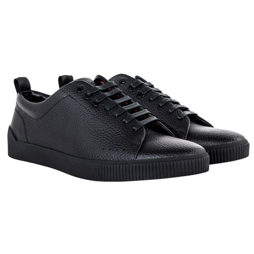 Hugo Baskets Pour Zero Tenn Gr A Lacets Cuir Bas Logo Noir Eu