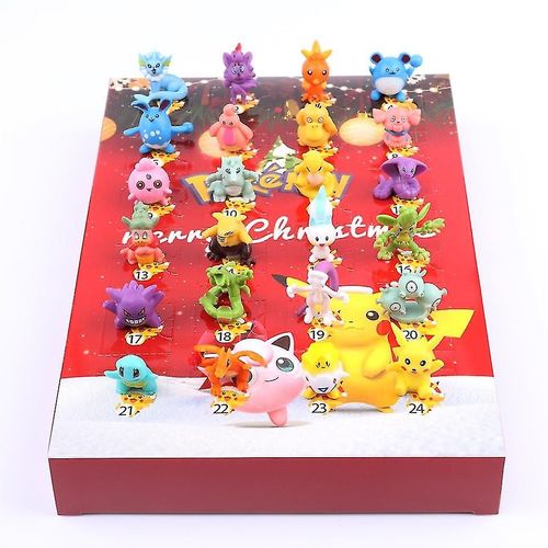 Ydjket 24 Pièces Calendrier De L'avent De No?L Bo?Te Aveugle Pour Pokemon Figurine Jouets Anime Figure Cadeau Pour Enfant
