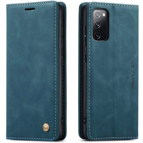 Etui Coque Pour Samsung Galaxy S20 Fe, Portefeuille Fentes Cartes Housse Antichoc Cuir Pu Vintage Portefeuille Etui Compatible Avec Samsung Galaxy S20 Fe - Bleu