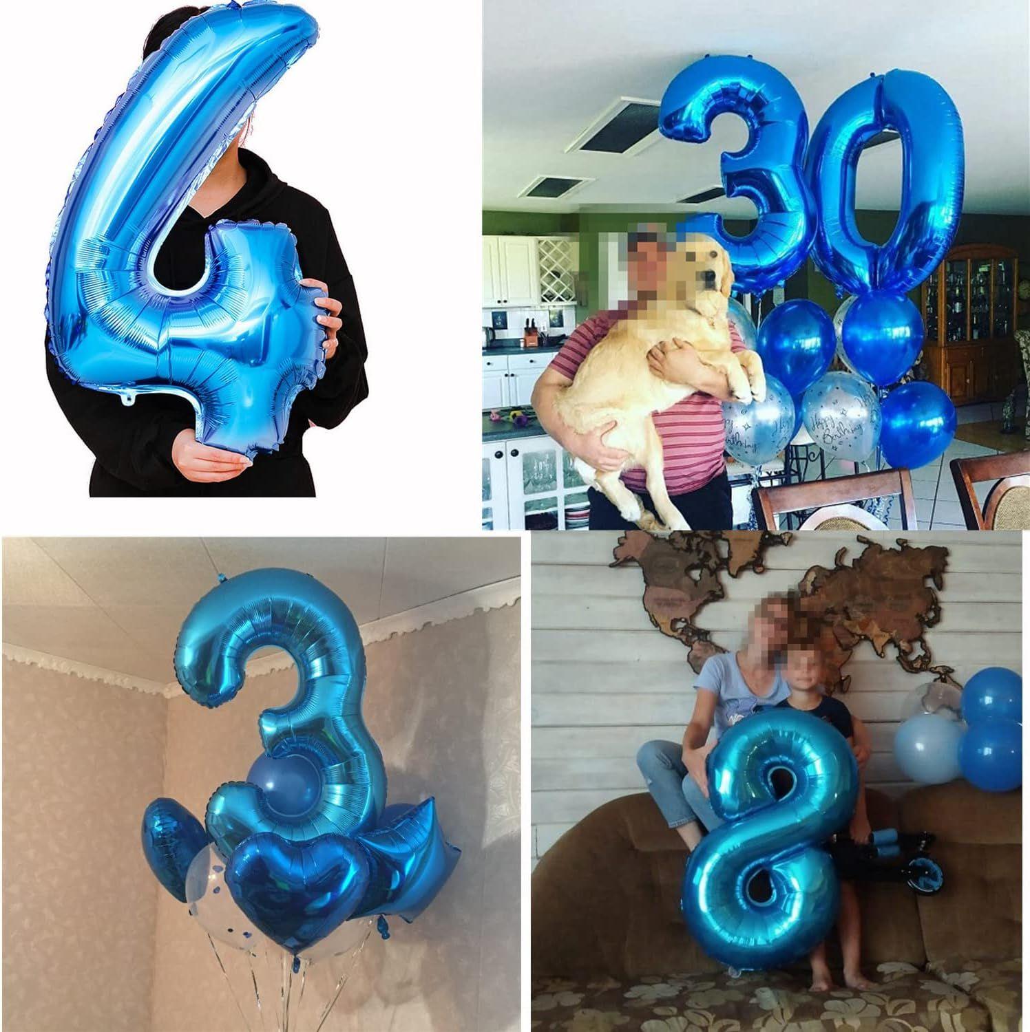 Ballons 30E Anniversaire Deco Homme Bleu,Ballons 30 Ans Deco Anniversaire H... - 3