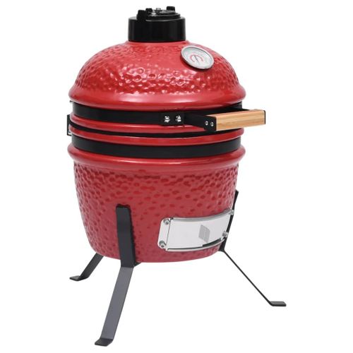 Vidaxl Barbecue À Fumoir Kamado 2-En-1 Céramique 56 Cm Rouge