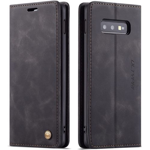 Etui Coque Pour Samsung Galaxy S10e, Portefeuille Fentes Cartes Housse Antichoc Cuir Pu Vintage Portefeuille Etui Compatible Avec Samsung Galaxy S10e - Noir
