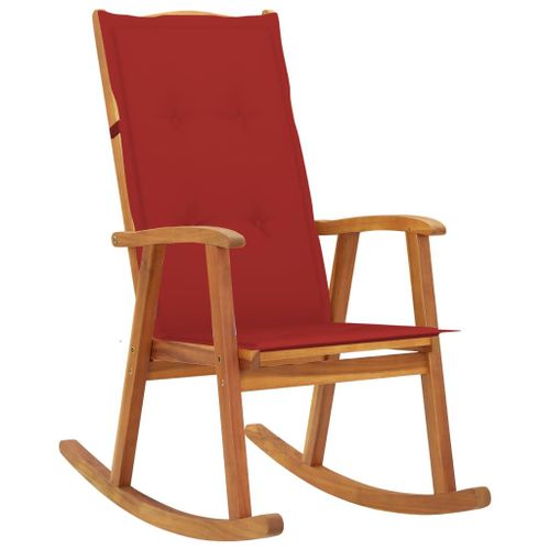 Vidaxl Chaise À Bascule Avec Coussins Bois D'acacia Massif