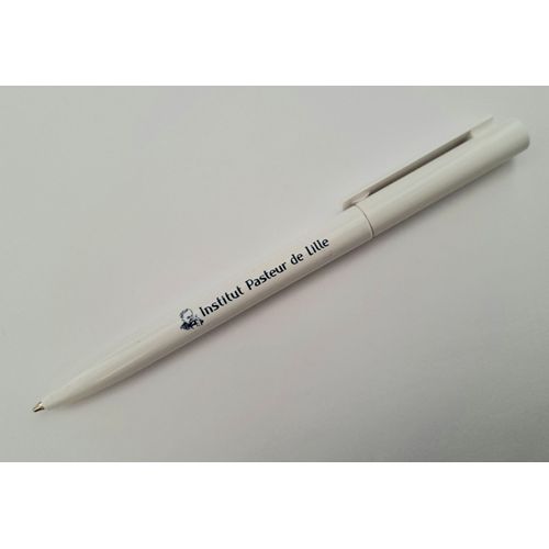 Stylo À Bille Rétractable Institut Pasteur De Lille Blanc Et Bleu Neuf
