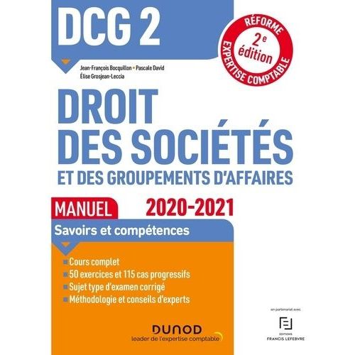 Dcg 2 Droit Des Sociétés Et Des Groupements D'affaires