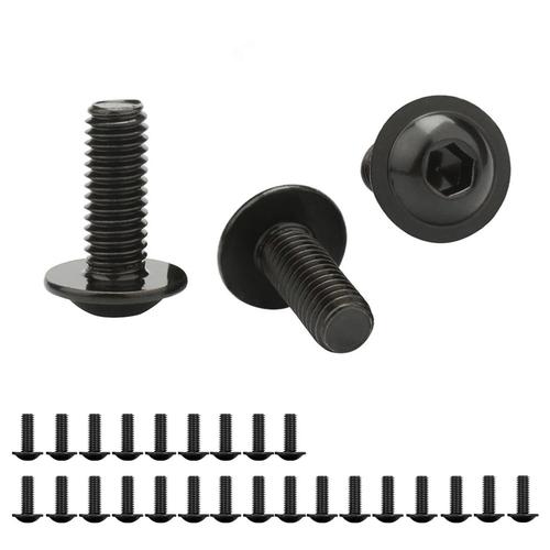 Boulon M6, 25 Pièces Vis M6, Noir Vis Inox, Boulons à Tête Hexagonale M6 x 16 mm, Traitement Exquis, Vis Tete Bombee pour Équipement Industriel et Mécanique