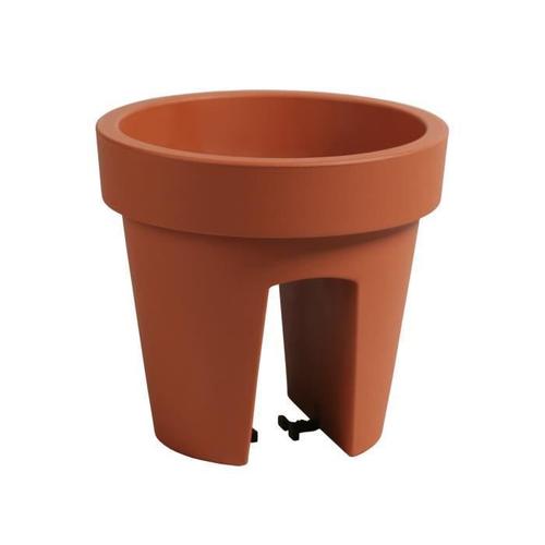 Botle Jardinière De Balcon Ovale Marron 24,5 Cm Balconière À Balustrade De 6 Mm Pot De Fleur À Suspendre Cache Pot À Accrocher