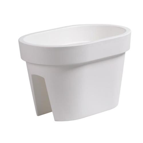 Botle Jardinière De Balcon Ovale Blanc 39,5 Cm Balconière À Balustrade De 6 Mm Pot De Fleur À Suspendre Cache Pot À Accrocher