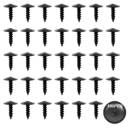 Lot de 100 Vis Autoforeuse Metal M5 x 16 Acier Carbone Vis À Tôle Tête, Anti-Corrosion Rouille Vis Placo Vis À Bois, Vis Torx pour Les Ailes Et Les Grilles De Passage De Roue Des Véhicules