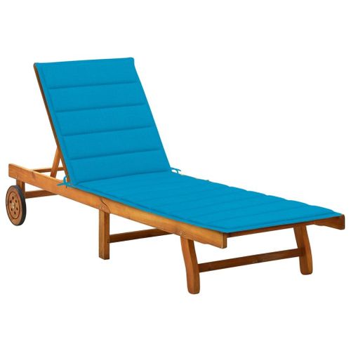 Chaise Longue De Jardin Avec Coussin Bois D'acacia Solide Vidaxl