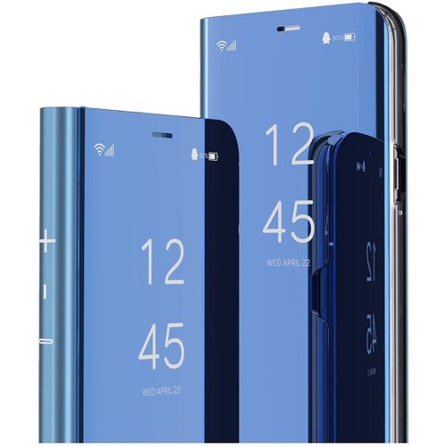 Oppo A16 Miroir Housse Coque Etui ¿¿ Rabat, Mirror Smart View Standing 360¡Ã Protecteur Etui Coque Pour Oppo A16. Mirror: Blue