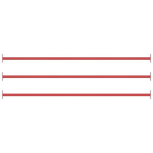 Vidaxl Barres Fixes D'exercice 3 Pcs 125 Cm Acier Rouge