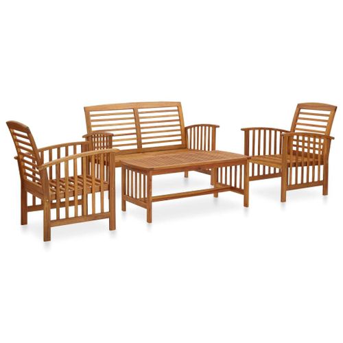 Vidaxl Salon De Jardin 4 Pcs Bois D'acacia Solide