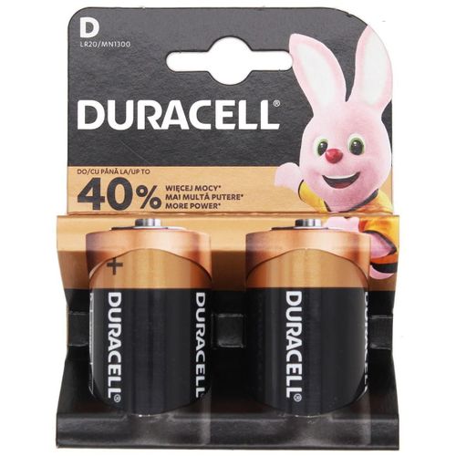 Duracell Blister de 2 Piles Alcaline Basic MN1300 D LR20 1,5V