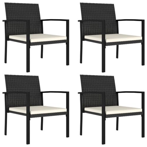 Vidaxl Chaises De Salle À Manger De Jardin 4 Pcs Résine Tressée Noir