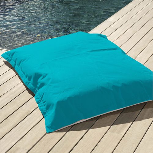 Pouf Géant Xxl Déhoussable, Flottant Pour Piscine, Deco Arts Bleu Caraibes