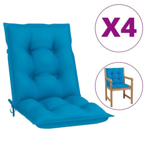 Vidaxl Coussins De Chaise De Jardin 4 Pcs Bleu 100x50x7 Cm