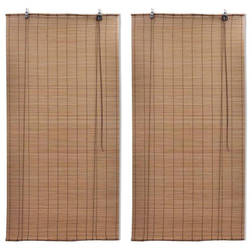 vidaXL Stores roulants en bambou 2 pcs 150x220 cm Marron