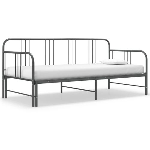 Vidaxl Cadre De Canapé-Lit Extensible Gris Métal 90x200 Cm