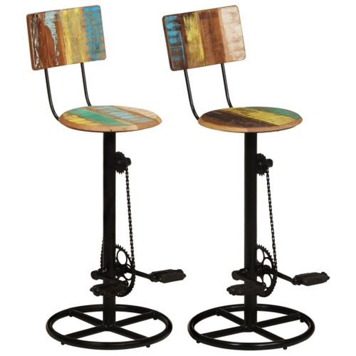 Vidaxl Tabourets De Bar 2 Pcs Bois De Récupération Massif