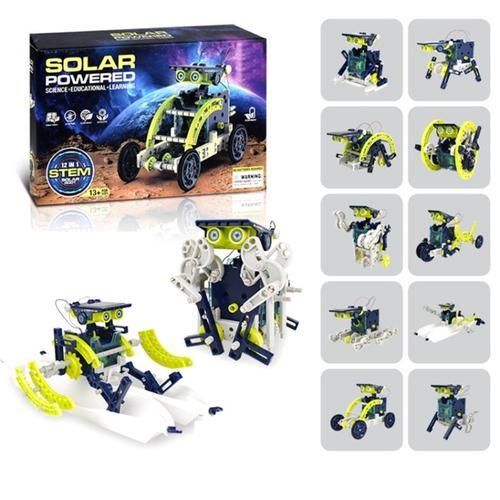 Ensemble de blocs de construction scientifique Robot 066B, 12 en 1, à  énergie solaire, jeu de développement pour enfants de 6 ans et plus