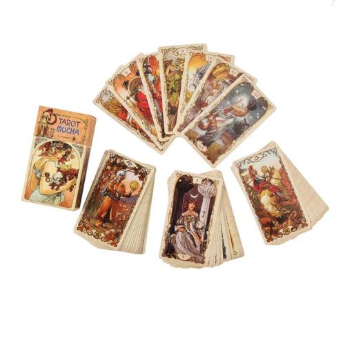 Jeu De Cartes Du Tarot Anglais Mucha, 78 Pièces, Cartes De Divination, Oracle, Amusant, En Famille