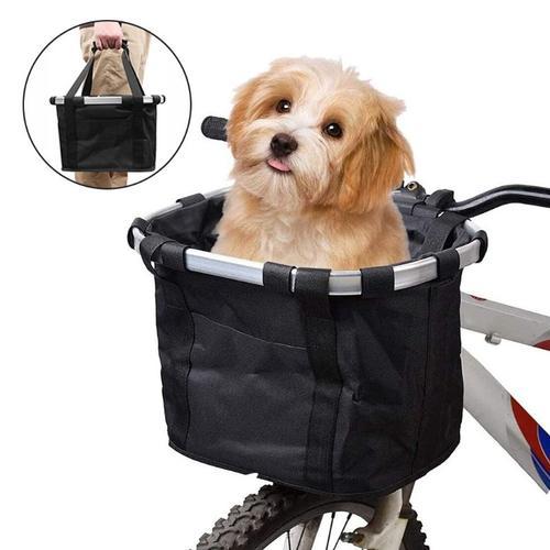 Panier De Vélo, Porte-Chien De Petit Animal De Compagnie, À Guidon De Vélo, Pliable, Amovible, Sac À Provisions Pour Pique-Nique