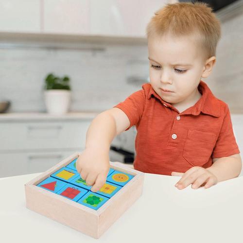 Blocs De Construction En Bois En Forme De Planche, Apprentissage De La Cognition Tic Tac, Jeu D'Échecs À Bascule, Kit De Jouets Puzzle Pour 3-6 Ans