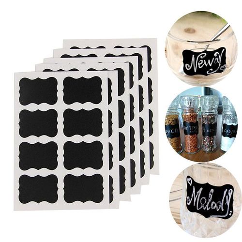 Etiquettes Autocollantes Pour Pots, Accessoires De Tableau Noir À Craie, Pour L'Organisation, Matière Effaçable, 5x3,5 Cm, Ensemble De 36 Pièces