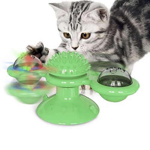 Moulin à vent interactif pour chat, brosse à cheveux Portable pour gratter, toilettage, perte de Massage, ventouse, herbe-aux-chats, Puzzle, jouet d'entraînement