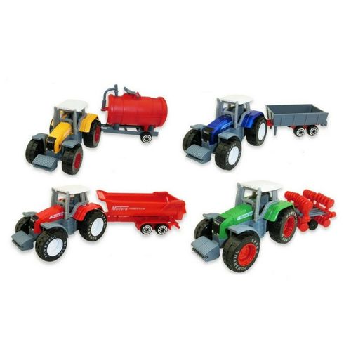 Ensemble Tracteur Agricole Camion Et Remorque, Jouet En Alliage Métallique Moulé, Véhicule Agricole, Cadeaux Pour Enfants Garçons Et Filles