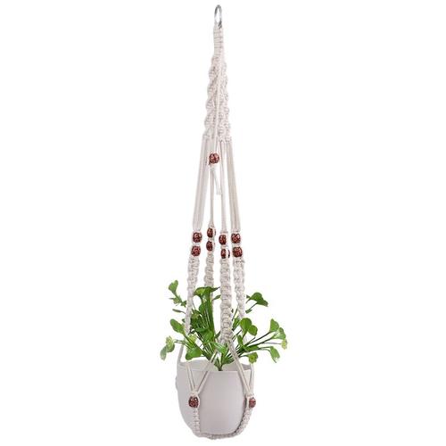 Filet de fleurs en macramé fait à la main, panier suspendu pour plantes, Pot de fleurs en coton, corde, décor de jardin et balcon