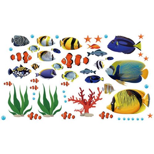 Autocollants Muraux De Poisson De Mer, Autocollants Muraux De Poisson, Décollables, Art Pour Enfants, Chambre De Bébé, Salon