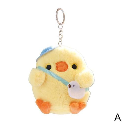 Pendentif Mignon Petit Poulet Jaune, 1 Pièce, Jouet En Peluche, Filet Rouge, Porte-Clés, Mini Jouet W6g4