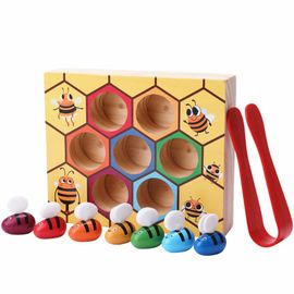 Jouets En Bois Montessori, Jeux De Société Pour Enfants, Éducation Précoce, Puzzle D'Attrape-Abeille, Coordination ¿Il-Main