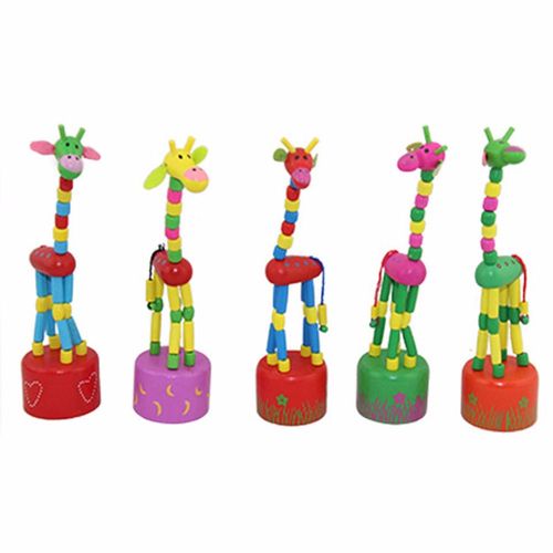 Jouet En Bois De Girafe Amusant, Jouets De Développement, Danse, Girafe Debout À Bascule, Jouets D'Intelligence Artisanaux Pour Enfants